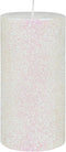 Zest Candle Pillar Candle, 3 by 6-Inch, Metallic White Glitter...