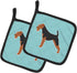 Caroline's Treasures BB3757PTHD Airedale Terrier Checkerboard Blue Pair of Pot Holders Kitchen Heat Resistant Pot Holders Sets Oven Hot Pads for C...