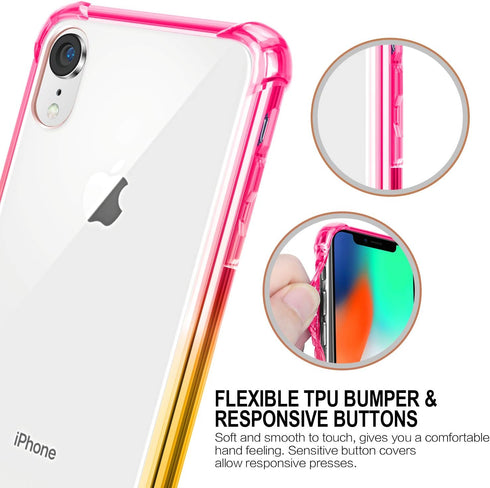 Salawat Compatible iPhone Xr Case, Clear Slim Anti Scratch TPU Bumper Shockproof Protective Case for iPhone Xr 6.1inch 2018 (Pink Gold)...