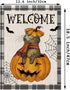 Halloween Garden Flag Cat Pumpkin Head Bat Buffalo Plaid Vertical Double Sided Flag Halloween Holiday Farmhouse Yard Lawn Outdoor Party Decor 12.5...