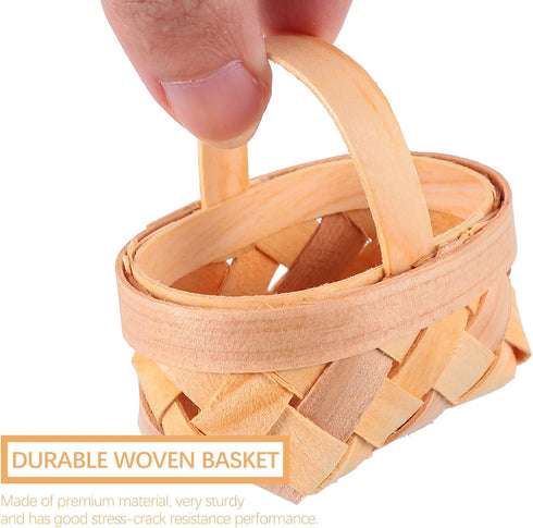 MAGICLULU 12Pcs Mini Woven Baskets with Handles Wooden Candy Gift Baskets Miniature Dollhouse Baskets for Craft Wedding Birthday Party Favors Home...