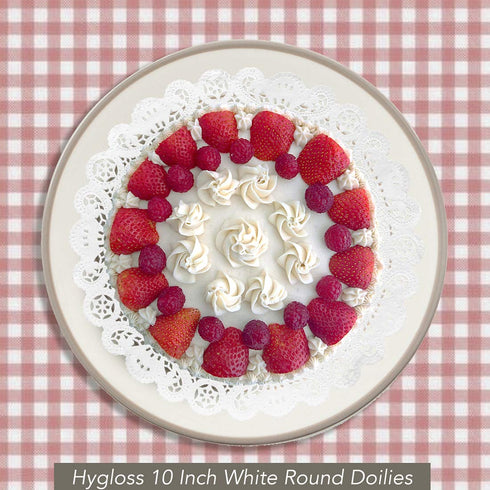 Hygloss Round Paper Doilies - 100 Pcs. 10-Inch - Decorative White Lace Doilies - Disposable and Food Grade Safe...