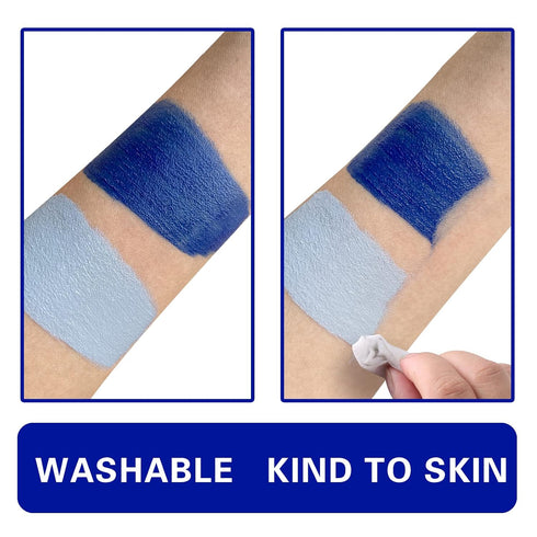MEICOLY Blue Face Body Paint,30g/1.05oz Water Based Washable Full Body Paint for Adult and Kids,Dark Blue Single Face Painting for Adults, SFX Smu...