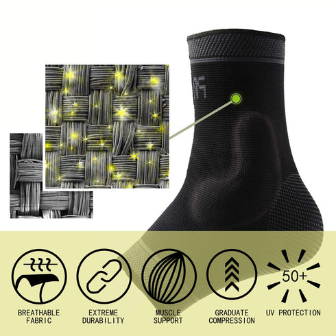 Adjustable Foot Socks, Ankle Brace Compression Support Sleeve with Silicone Gel, Arch Support - Boosts Recovery from Joint Pain, Sprain, Plantar F...