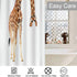 Moslion Giraffe Bathroom Shower Curtain Wild Animal Watercolor Giraffe Brow White Feather Shower Curtains Home Decorative Waterproof Polyester Fab...