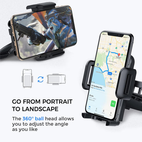 Cell Phone Holder for Car, CD Slot Car Phone Mount, One Button Release Easy Installation CD Player Car Phone Holder Mount Compatible with iPhone 1...