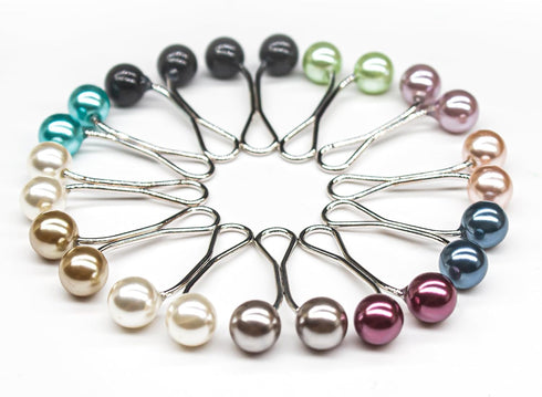 24 pcs Multicolor Headscarf Pearl Pins Clips U Shape Hijab Scarf Lady Muslim Scarf Shawl Clips Scarf Brooches Pin Jewelry Accessories...