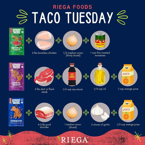 Riega Organic Carne Asada Street Taco Seasoning, Mix Makes the Perfect Carne Asada Marinade to Spice Up Taco Tuesday 1 Ounce (Pack of 8)...