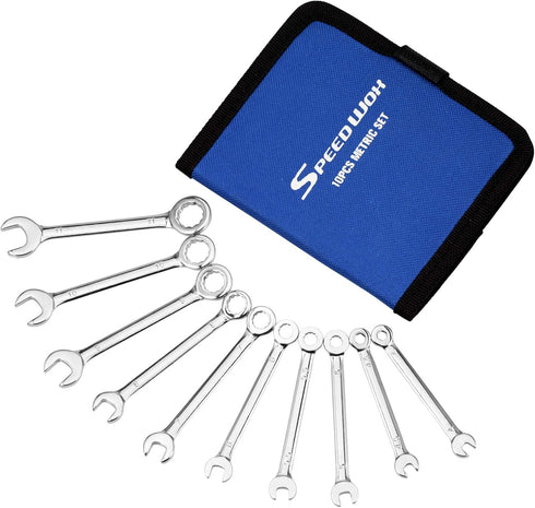 SPEEDWOX 10 Pcs Mini Combination Wrench Set, 4-11mm Open and Box End for Automotive, Industry, Electronics, Mechanic, Home, Hobby - High Carbon St...