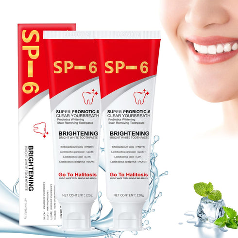 Sp-6 Ultra Whitening Toothpaste, Super Probiotic SP-6 Toothpaste, Probiotic Brightening Toothpaste, Deep Cleaning Care Toothpaste (2PCS)...