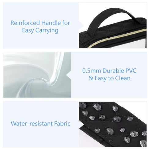 PACKISM Clear Makeup Bags - TSA Approved Toiletry Bag with Handle Large Opening, Clear Toiletry Bags for Traveling Travel Essentials, Clear Travel...