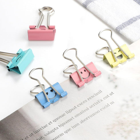 Binder Clips, 100Pcs Colorful Cute Binder Paper Clips,Small Paper Clamps,0.75 Inch for Office School and Personal Use...