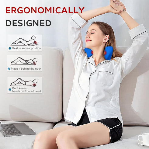 EXQUISLIFE Neck and Shoulder Relaxer, Cervical Traction Device for Muscle Tension Relief, Neck Stretcher for TMJ Pain Relief and Cervical Spine Al...
