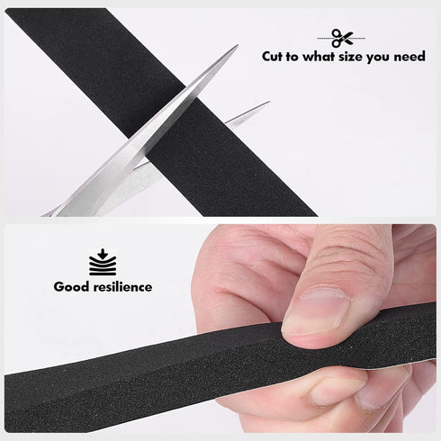 Weather Stripping Door Seal, 1/4 Inch W X 1/8 Inch T Adhesive Foam Tape, Window Door Draught Excluder Air Conditioner Gasket Foam Tape, Total Leng...