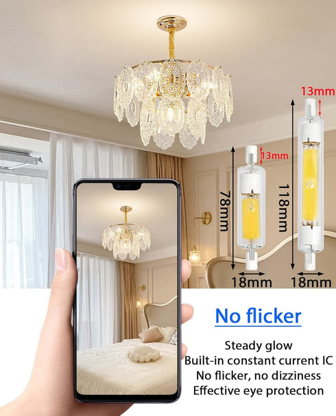 R7s LED Bulb 118mm Dimmable 4rd Generation, 10W Double Ended J118 Base T3 LED Replacement for Halogen 100W Light Bulbs, 1100lm Sapphire COB Bulb 4...