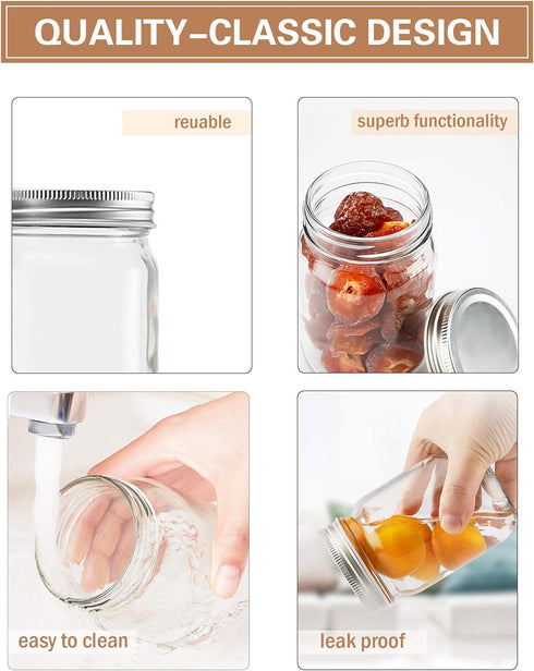 TANGLONG Mason Jars 8 oz Set of 24, Small Glass Jars with Lids For Spice, Jelly, Jam, Honey, Pickles, Wedding Shower Favors...