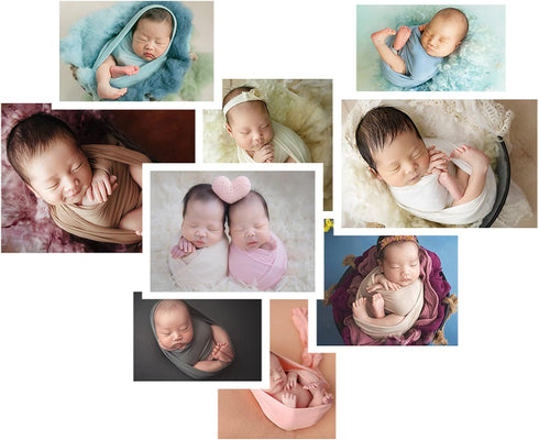 Zeroest Newborn Photography Stretch Wrap Boy Girl Baby Wraps Photography Props Baby Photo Prop Stretch Blanket for Baby (Light Orange)...