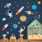 decalmile Outer Space Wall Decals Rocket Planets Astronaut Wall Stickers Baby Nursery Boys Bedroom Playroom Wall Decor...