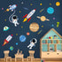 decalmile Outer Space Wall Decals Rocket Planets Astronaut Wall Stickers Baby Nursery Boys Bedroom Playroom Wall Decor...