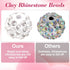 50 Pcs 10mm Rhinestone Beads for Jewelry Making, Sparkle Silver Clay Crystal Beads Round Polymer Balls for Women DIY Bracelet Necklace Earring Jew...