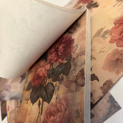 100Pcs Scrapbook Craft Paper Kit for Scrapbook Journaling Supplies?Flower Craft Supplies Materials Decoupage Paper for Scrapbooking Supplies?Bulle...