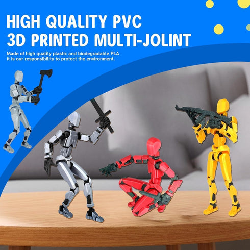 MerryXD Titan 13 Action Figure, Lucky 13 Action Figure T13 Action Figure 3D Printed Multi-Jointed Movable, Nova 13 Action Figure Dummy 13 Action F...