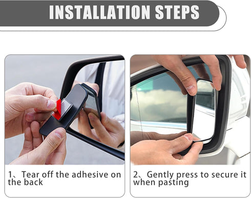 2 PCS Car Rear View Blind Spot Mirror, 3.7" x 1.4" Rectangular Curved Wideangle Auxiliary Rearview Mirror, High-definition Glass Adjustable Anti-g...