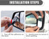 2 PCS Car Rear View Blind Spot Mirror, 3.7" x 1.4" Rectangular Curved Wideangle Auxiliary Rearview Mirror, High-definition Glass Adjustable Anti-g...