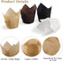 Ruisita 200 Pieces Mini Tulip Baking Cups Greaseproof Cupcake Muffin Liners Muffin Cases Wrappers for Wedding Birthday Party Baby Shower,Brown,Whi...