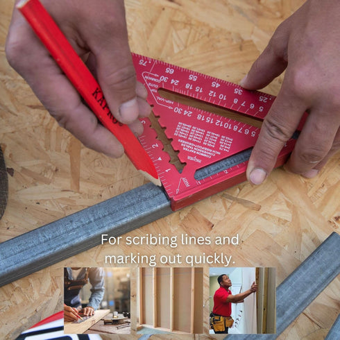 Kapro - 446 High Definition Anodized Rafter Square - Resists Wear and Corrosion - Features Conversion Table and Protractor - Lightweight & Compact...