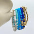 4320PCS Blue Clay Beads for Bracelets Making 6mm Blue Heishi Beads Friendship Bracelets Beads Gold Silver Spacer Beads for Jewelry Making Kit with...