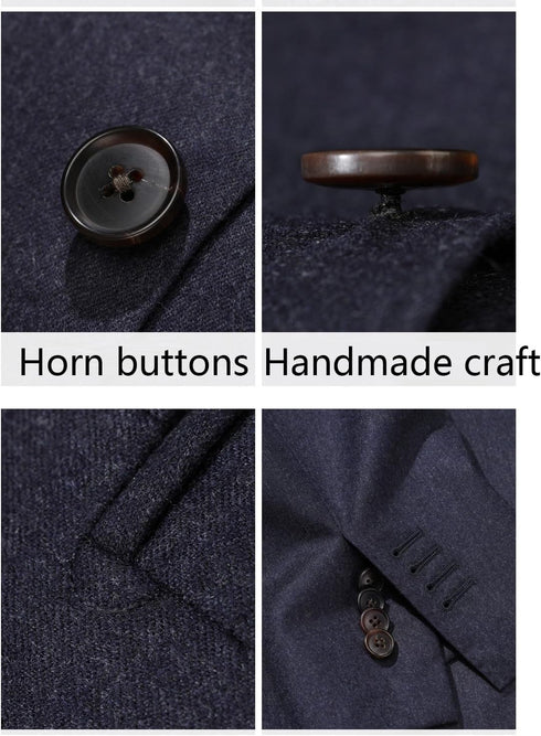 11 Pieces Real Horn Buttons Set for Blazer and Suit, 20mm 15mm Genuine Natural Buffalo Horn Buttons for Men Women's Jacket Coat Uniforms (Brown)...