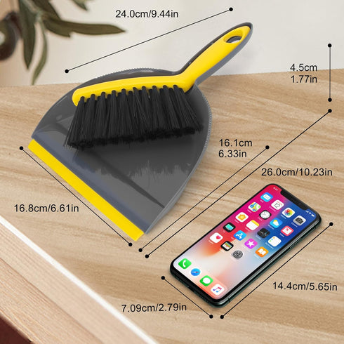 Dustpan and Broom Set Small,Mini Handheld Dust pan with Cleaning Brush Combo for Home Desktop, Sofa, Pet Care Household...