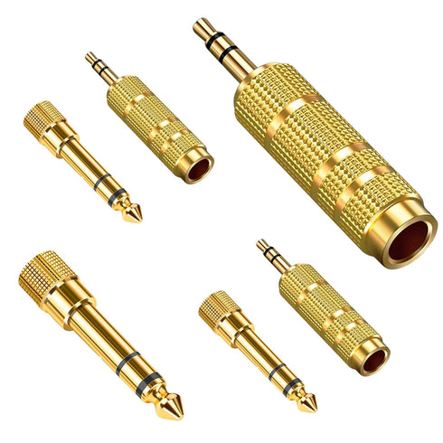 Headphone Adapter 6.35mm (1/4 Inch) Male to 3.5mm (1/8 Inch) Female and 3.5 mm Male Plug to 6.35 mm Female Jack, Audio Stereo TRS Converter Adapte...