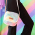 Jessica Simpson Fluffy Cute Vegan Leather Crossbody Bag Mini Coin Purse Wallet (Fuzzy Rainbow)...