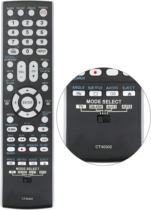 New CT-90302 CT90302 Replace Remote Control Fit for Toshiba TV 32av502rz 40rv525u 22AV500U 26AV52RZ 32AV50SU 32CV510U 32RV525R 37AV52 37AV502R 40G...
