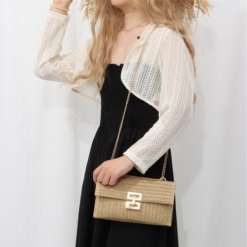 Ynport Straw Clutch Purses for Women Summer Woven Evening Handbags Wicker Rattan Envelope Wallet Chain Shoulder Bag 2024...