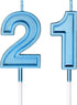 21st Birthday Candles Cake Numeral Happy Birthday Cake Candles Topper Decoration for Wedding Anniversary Celebration Favor(Blue)...