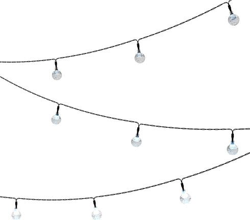 Pure Garden 50-LG1088 Outdoor Sting Solar Powered Round Globe Hanging Cool White Lights for Patio, Backyard...
