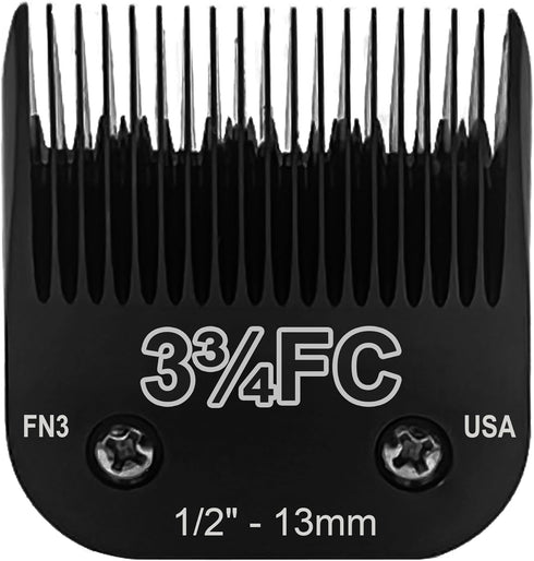 Detachable Steel Pet Dog Clipper Blades,Size-3 3/4FC,Compatible with Andis Cut Length 1/2"(13mm),Compatible with Oster A5, Wahl KM Series Clippers...