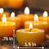 Serenibee Beeswax Tea Light Candles - 100% Pure Beeswax with One Reusable Glass Candle Holder and Reusable Cotton Bag Eco Friendly Gift Set(12)...