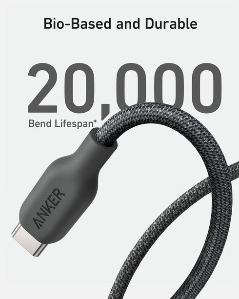 Anker USB C to C Charger Cable (240W, 6ft), Bio-Braided for iPhone 15/15 Plus/ 15 Pro/ 15 Pro Max, MacBook Pro 2020, iPad Pro 2020, iPad Air 4, Sa...