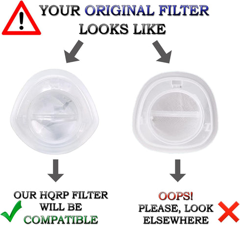 HQRP 2-pack Filter compatible with Black & Decker HNV220B HNV220BCZ series HNV220BCZ00 HNV220BCZ01 HNV220BCZ01FF HNV220BCZ03 HNV220BCZ10 HNV220BCZ...