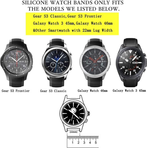 Bands for Samsung Gear S3 Frontier/Classic Watch Silicone Bracelet, Sports Silicone Band Strap Replacement Wristband For Samsung Gear S3 Frontier ...