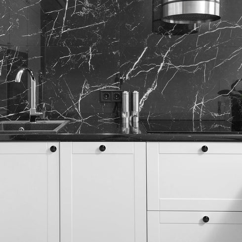Drawer Knobs Kitchen Cabinet Knobs Dresser Handles Modern Cabinet Pulls Single Hole Knobs-Matt Black Furniture Handle,2 Pack...