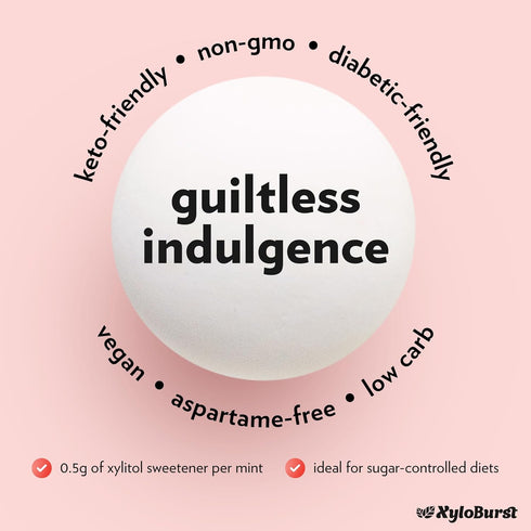 XyloBurst - Xylitol Mints | Sugar Free Breath Mints for Oral Health | Gluten Free, Vegan, Keto Friendly | Aspartame Free Mint | Cinnamon | 200 Cou...
