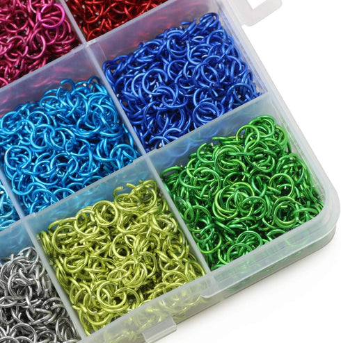 About 7200pcs 24 Colors Jump Rings Jewelry Findings 6mm Jewelry Open Jump Rings for Choker Bracelets Necklaces Chain Jewelry Making...