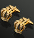 Golden Royal Crown Mens Cufflinks In Gift Case Novelty Crown with Crystals Cufflinks for Men Jewelry for Wedding Party Business Birthday Anniversa...