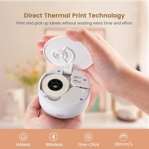 Label Maker Machine with Tape - HP3 Portable Bluetooth Label Maker Printer, Mini Handheld Sticker Thermal Printer, Easy to Use...
