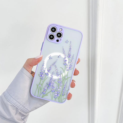 Ownest Compatible for iPhone 15 Case, Magnetic Fitting for MagSafe for Clear Frosted PC Back 3D Flowers Floral Girls Woman and Soft Silicone Slim ...